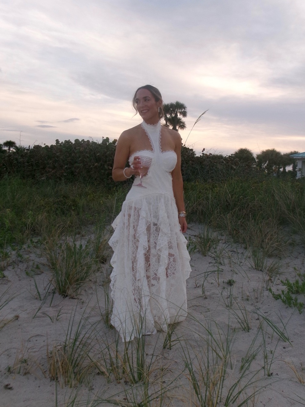 12th Tribe Princesa White Lace Halter Drop Waist Maxi Dress – Size L - Picture 2 of 2